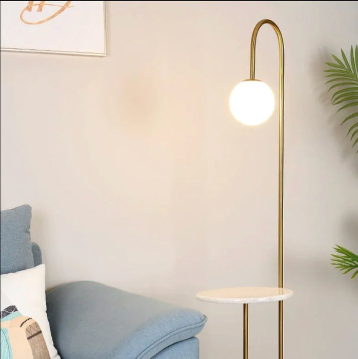 Art Deco Modern LED Floor Lamp With Round Table