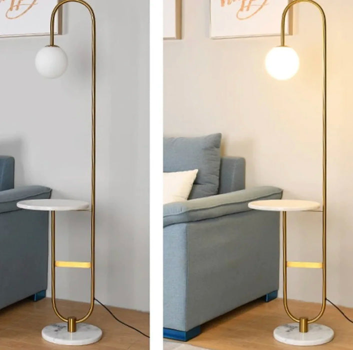 Art Deco Modern LED Floor Lamp With Round Table