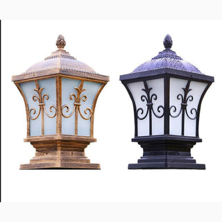 Luxury Antique Outdoor Waterproof Pillar Lamp for Courtyard