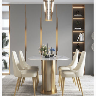 Gold Light Luxury Leather Dining Chair