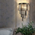 Smoky grey/Amber crystal wall sconce