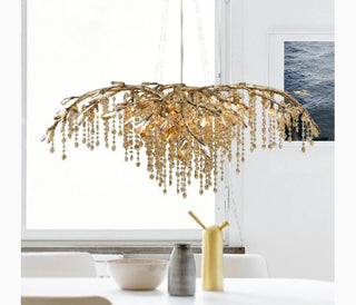 Alfiano Natta | Luxury Gold/Chrome Vintage Crystal Hanging Lamp For Living Room