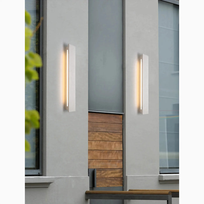 MIRODEMI® Alice Superiore | Modern Waterproof Limestone Outdoor Wall Sconce