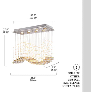 Agropoli | Luxury Rectangle LED Crystal Lamp for Dining Room