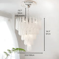 23.6in large Murano-style textured glass chandelier dimensions for statement interiors