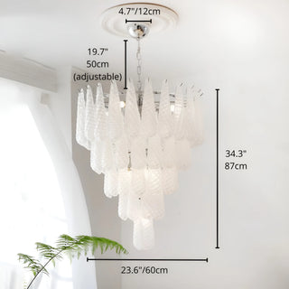 23.6in large Murano-style textured glass chandelier dimensions for statement interiors