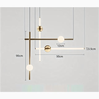 MIRODEMI® St. Gallen | Sleek Gold Minimalist Ceiling Chandelier for Modern Spaces