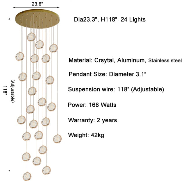 Corniglia | Staircase Crystal Chandelier