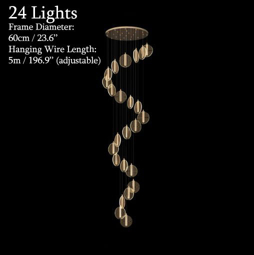 MIRODEMI® La Gaude | Elegant Gold Circles Magic Chandelier 24 heads / Warm light