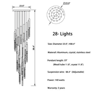 Manarola | Long LED Spiral Chandelier