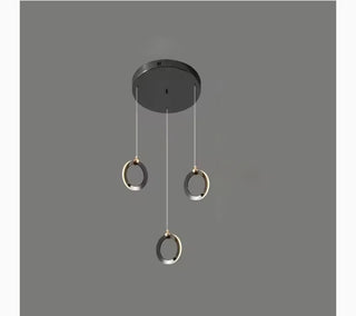 MIRODEMI® Agra | Elegant LED Pendant Lighting with Gold and Black Rings