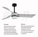 MIRODEMI® 46" Modern Led Ceiling Fan with White Plastic Blades, Lamp and Remote Control image | luxury furniture | home decor