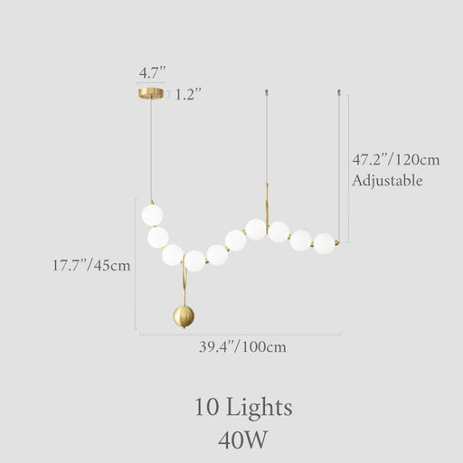 MIRODEMI® Pearl Necklace Gentle Luxurious LED Pendant Light Elegant Chandelier 10 lights