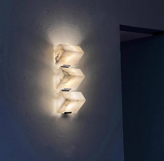 Modern marble wall lamp with warm LED glow
