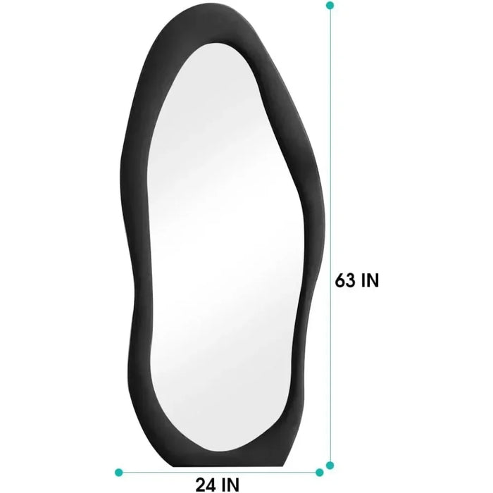 Modern Wavy Full-Length Contemporary Floor Mirror