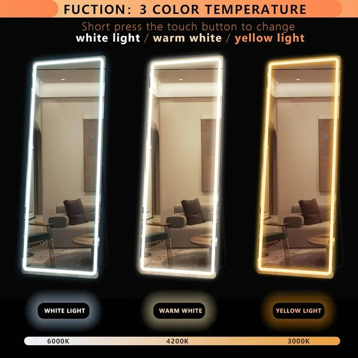 Full-Length Light-Up Free Standing Floor Mirror