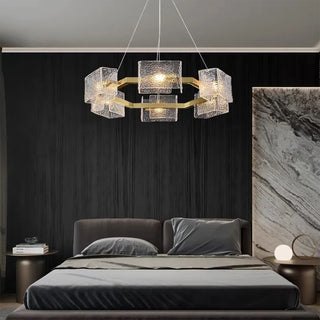 MIRODEMI® Aidomaggiore | Glass Ice Cube-Inspired Modern Round Chandelier for Stylish Interiors