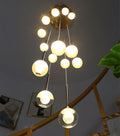 MIRODEMI® Peillon | Gold Crystal Raindrop Glass Ball Chandelier 15 heads / Cool light