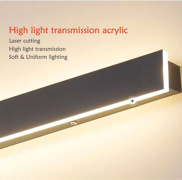 Black Outdoor Waterproof Antirust Aluminum Long LED Wall Lamp For Villa porch, L31.5"