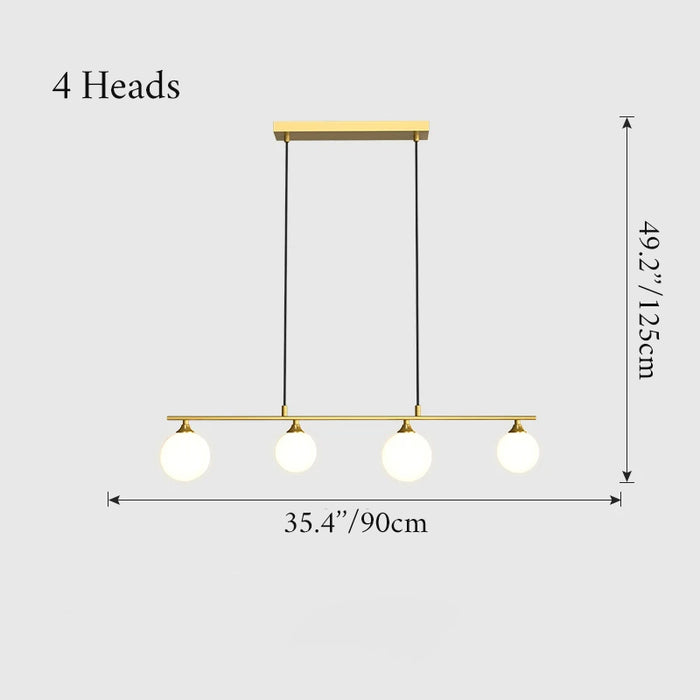 MIRODEMI® Nordic Modern Simple Golden/Black Glass Ball LED Chandelier 4 heads / Gold / Warm light