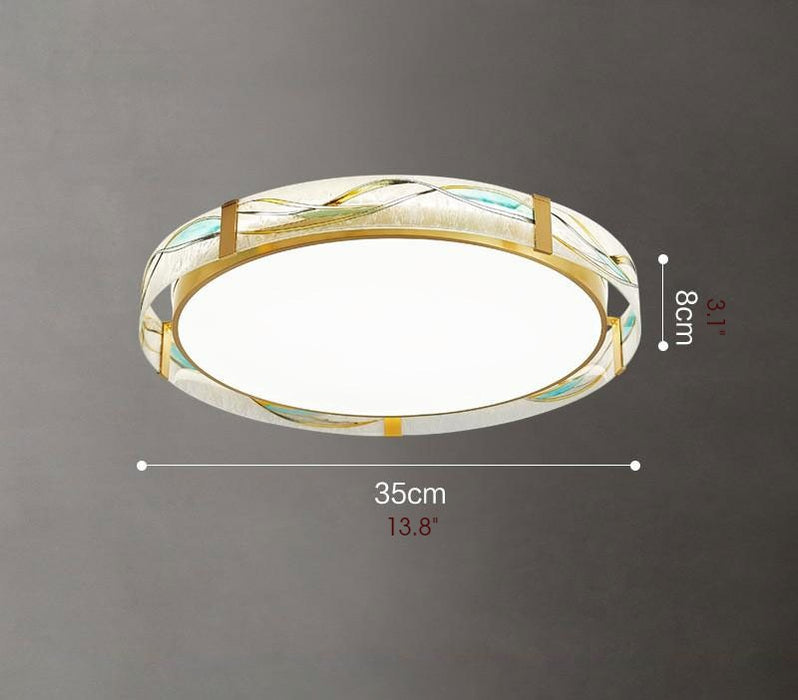 MIRODEMI® Round LED Сopper Ceiling Lamp for Living Room, Bedroom