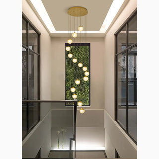 MIRODEMI® Aielli | Modern Gold Pendant Chandelier for Grand Staircases