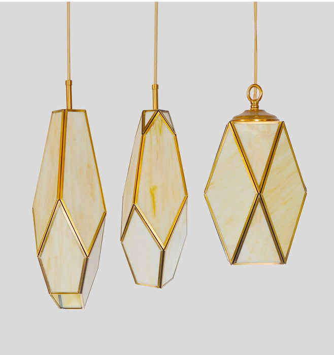 MIRODEMI® Auvare | Gold Art Deco Diamond Pendant Lamp