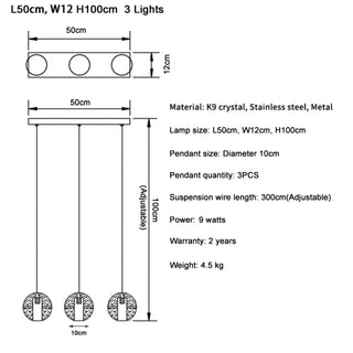 Lenno | Crystal Hanging Light Fixture