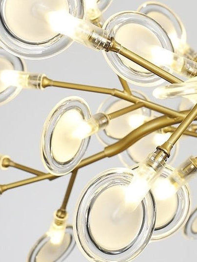 MIRODEMI® Gold/Black Nordic design flower LED chandelier for bedroom, living room