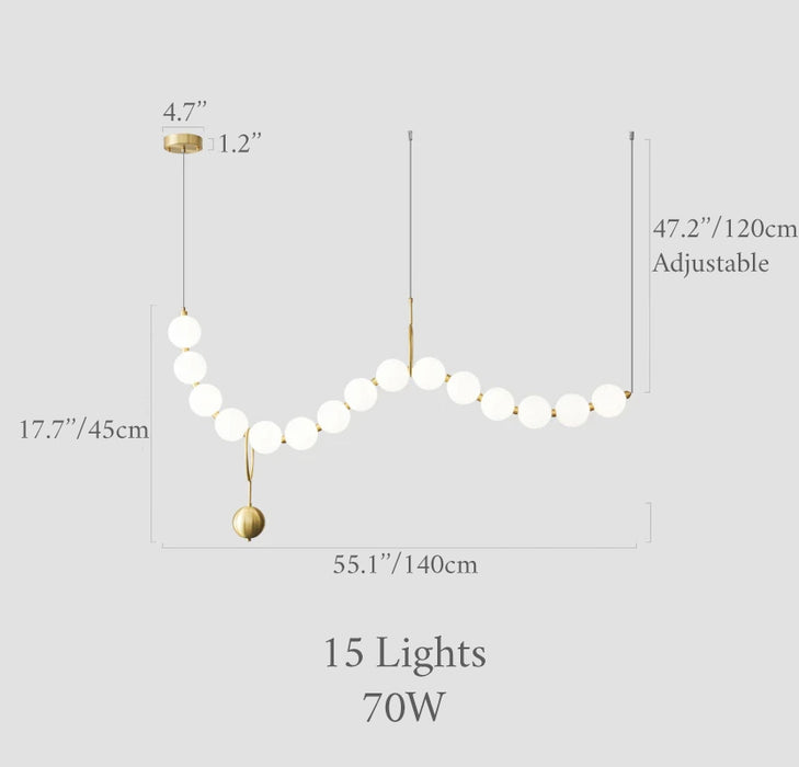 MIRODEMI® Pearl Necklace Gentle Luxurious LED Pendant Light Elegant Chandelier 15 lights