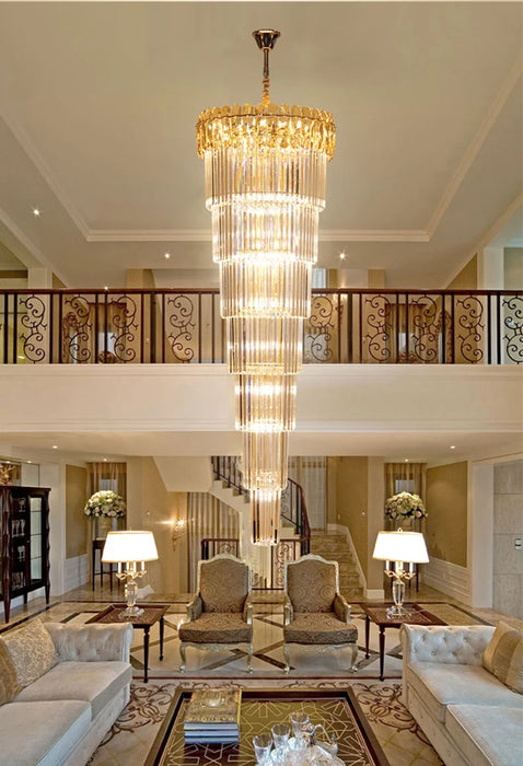 MIRODEMI® Long Crystal Chandelier For Staircase