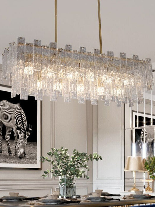 MIRODEMI® Rectangle/round frosted glass hanging chandelier for living room, bedroom, dining room
