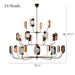 MIRODEMI® Posh Modern Art-Deco Multilayer Droplight Rose Gold Ceiling Led Chandelier 24 Branches / Warm light