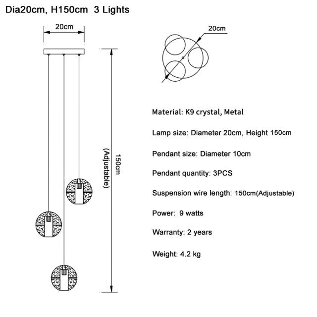 Lenno | Crystal Hanging Light Fixture