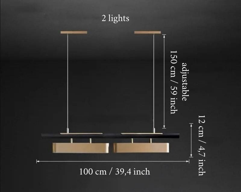 MIRODEMI® Modern Simple Minimalistic LED Chandelier 2 heads / Warm light