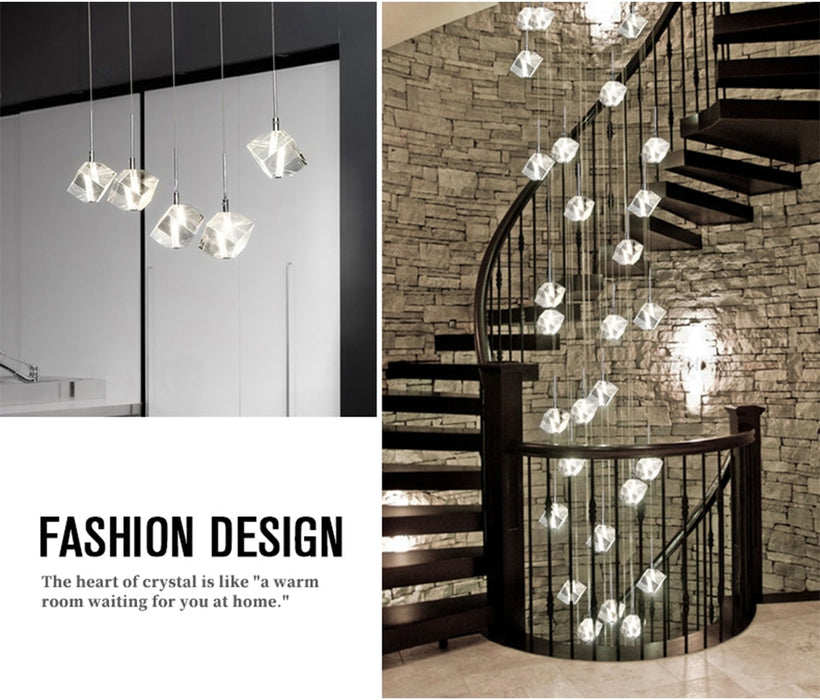 MIRODEMI® Nice | Crystal Staircase Chrome Chandelier