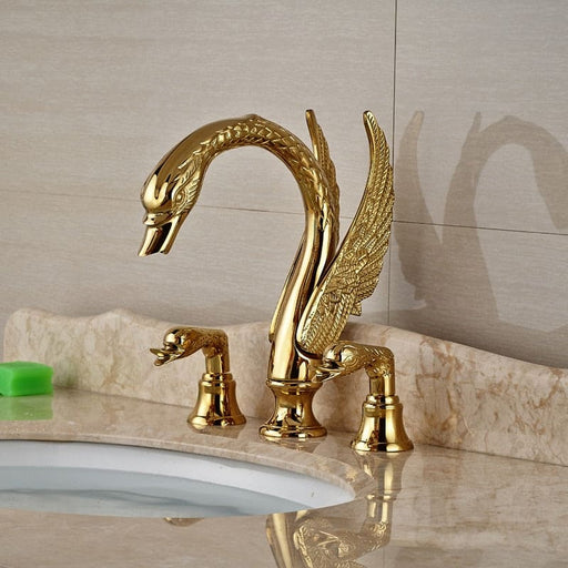 MIRODEMI® Golden Swan Deck Mounted Bathtub Faucet