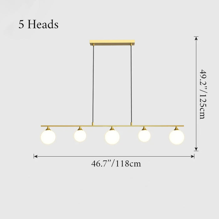 MIRODEMI® Nordic Modern Simple Golden/Black Glass Ball LED Chandelier 5 heads / Gold / Warm light