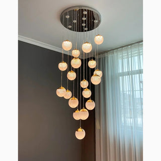 MIRODEMI® Aielli | Large Luxury Staircase Pendant Chandelier in Gold