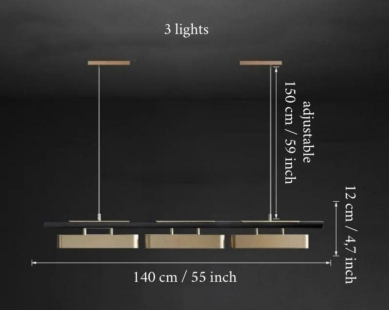 MIRODEMI® Modern Simple Minimalistic LED Chandelier 3 heads / Warm light