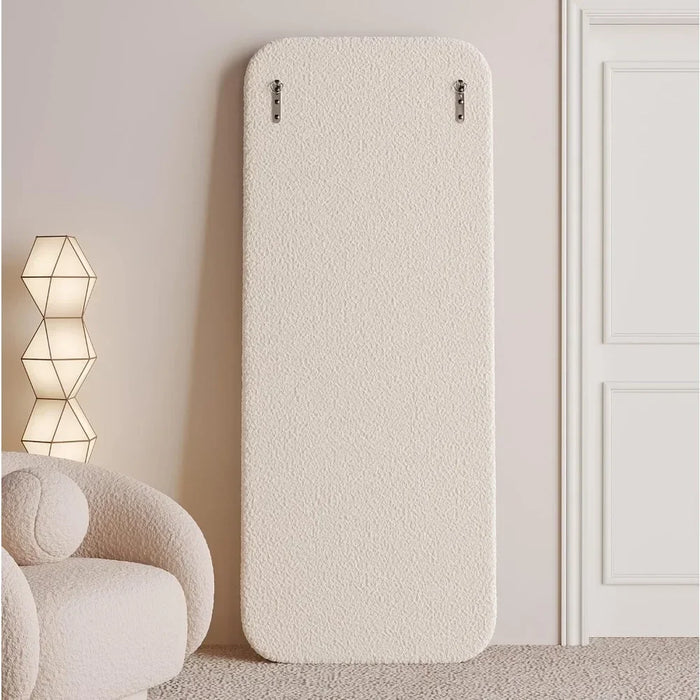 Modern Wavy Rectangular Plushy Standing Mirror