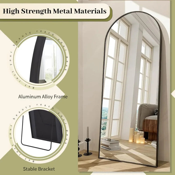 Classic Minimalistic Wall/Floor Mounted Arched Mirror