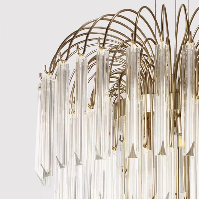 MIRODEMI® Alì Terme | Stylish Luxury Gold Crystal Pendant Chandelier
