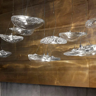 Adelboden | Silver Glass Chandelier For Dining Room