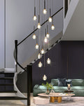 MIRODEMI® Peillon | Gold Crystal Raindrop Glass Ball Chandelier 8 heads / Cool light