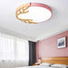 MIRODEMI® Modern LED Ceiling Lamp Surface with Wood for Kids Room, Living Room Pink / Dia11.8" / Dia30.0cm
