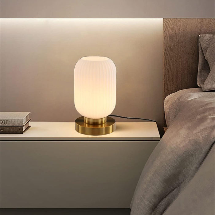 MIRODEMI® Modern Decor Table Glass Lamp for Bedroom, Living Room, Bedside, Study image | luxury lighting | glass table lamps