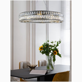 Inzago | Luxury Hanging Black Crystal Chandelier For Living Room, Dining Room