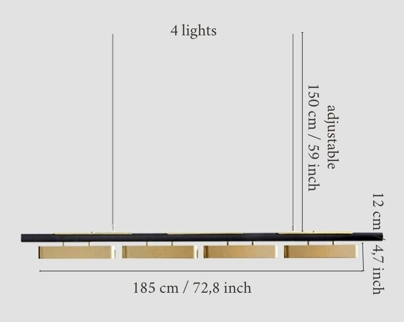 MIRODEMI® Modern Simple Minimalistic LED Chandelier 4 heads / Warm light
