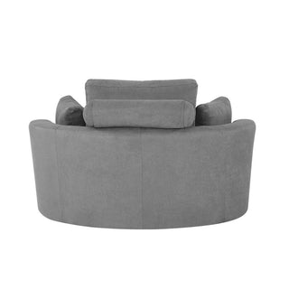 Modern Grey Sofa with a Storage and a Big Round Linen Fabric Chair for Lounge image | luxury furniture | luxury sofa